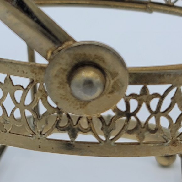 Libbey Starlight Golden Foliage Ice Bucket Metal Carrier Mid-Century Modern Vtg - Picture 7 of 16